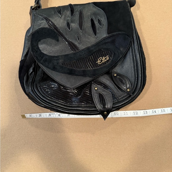 Etro Black Suede and Leather Shoulder Purse - Picture 13 of 16
